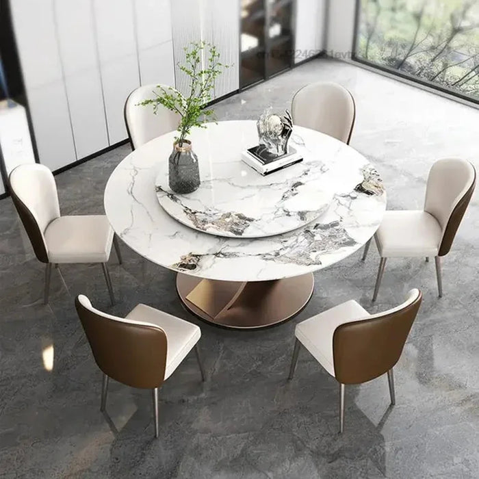 Center Round Dining Tables Rotating Turntable Luxury White Dining Tables Food Outdoor Mueble Para Cocina French Furniture
