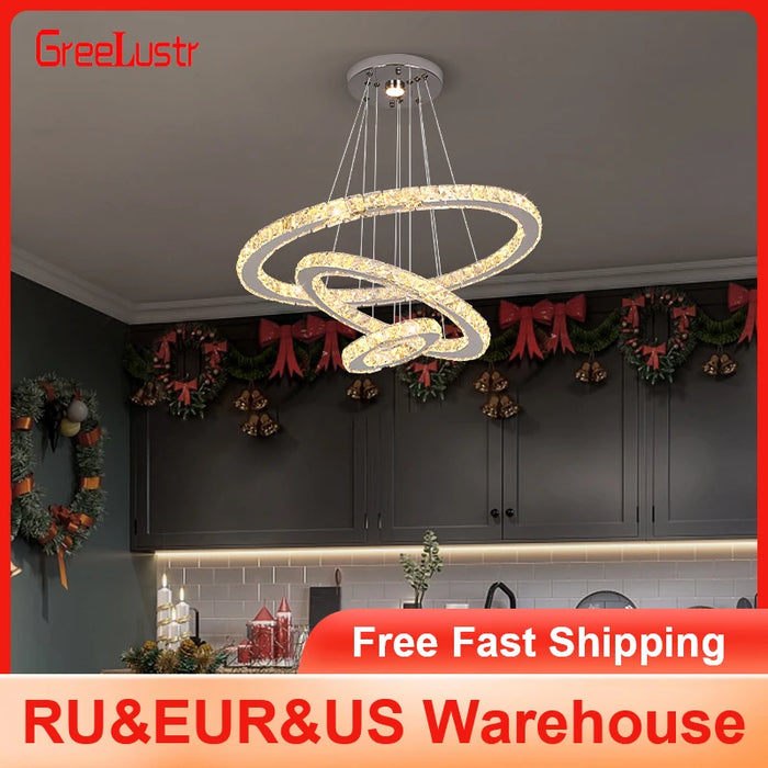 Modern Interior Crystal Chandelier Luxury Pendant Decorative Ceiling Lamp Bedroom Lighting Fixtures For Living Room Luminaria