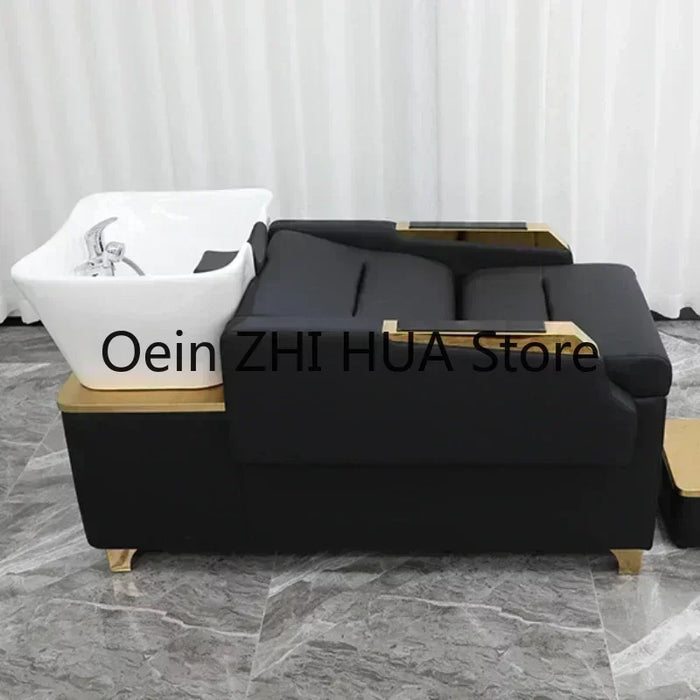 Hairdressing Massage Shampoo Chair Fashion Simplicity Hair Salon Dedicated Half Lying Shampoo Chair Lavacabezas Furniture QF50SC