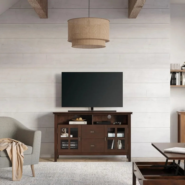 Living Room Entertainment Center Furniture for Modern Tv Table 53 Inch Wide Contemporary Storage Shelves and Cabinets Stand Home