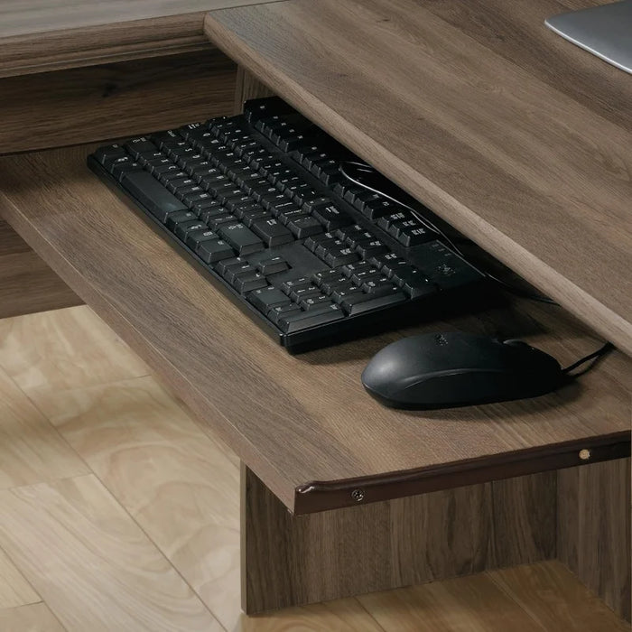 Sauder Harbor View Computer Desk, Salt Oak finish office desk