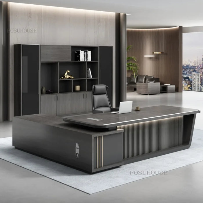 Wooden Boss Desks Chairman Manager Work Desk Simple Modern Office Furniture Office Table and Chair Combination Executive Desk K