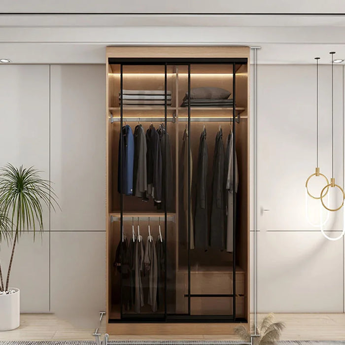 Mobile Cabinet Clothes Wardrobe Open Storage Dresser Modular Hangers Wardrobe Organizers Meuble De Rangement Home Furniture HDH