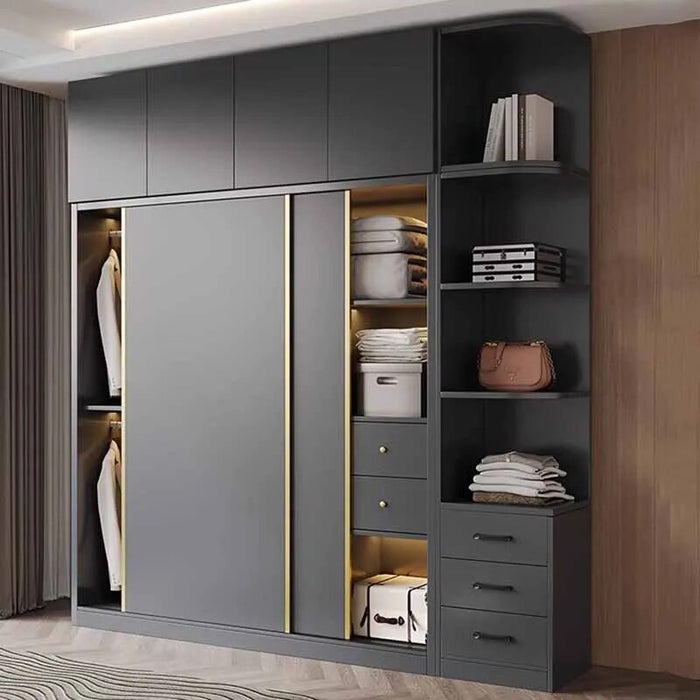 Girls Clothes Wardrobe Storage Black Gold Cube Display Wardrobe European Multifunction Vitrinas Cristal Expositoras Furniture