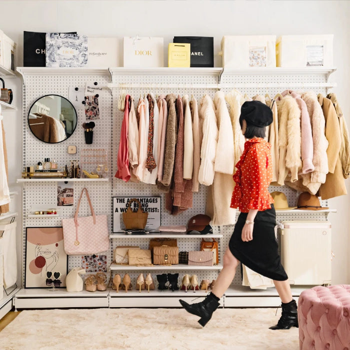 White Girls Wardrobe Space Saving Metal Display Wardrobes Organizer Partitions Szafa Tekstylna Na Ubrania Bedroom Furniture