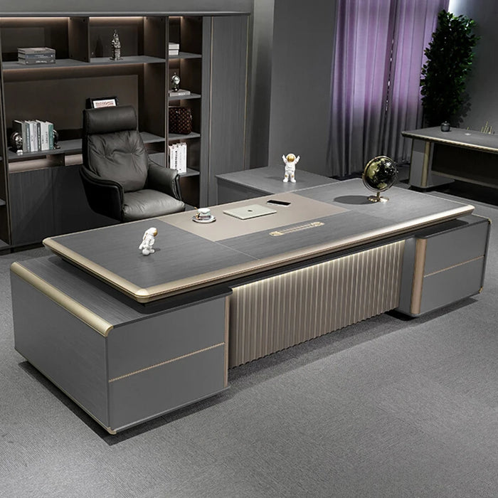Standing Computer Desk Organizer Corner Vanity L Shaped Office Desk Study Reception Mesas De Computador Media Console Furniture
