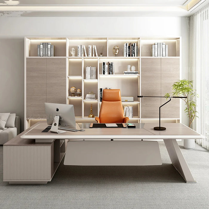 Minimalist Modern President Computer Single Person Luxury Office Square Corner Height desk Office Furniture Study Business