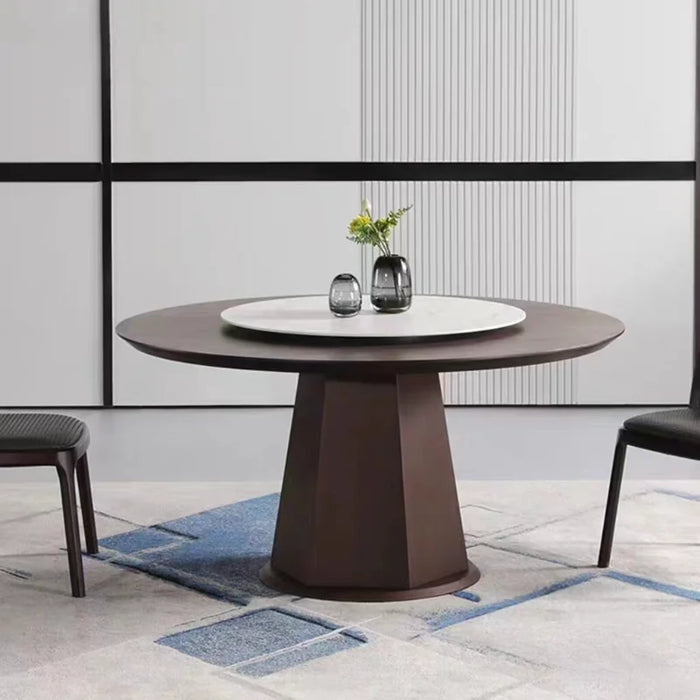 Italian Modern Dining Tables Nordic Wooden Round Minimalist Luxury Dining Tables Combination Mesa Restaurant Furniture QF50DT