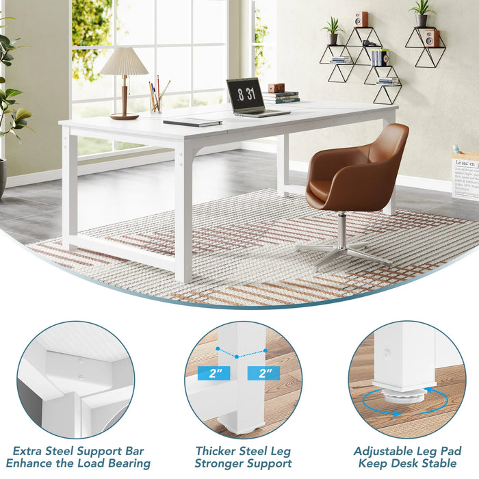 Tribesigns Modern Computer Desk, 78.7 x 39.4 inch X Large Executive Office Desk Computer Table Study Writing Desk Workstation