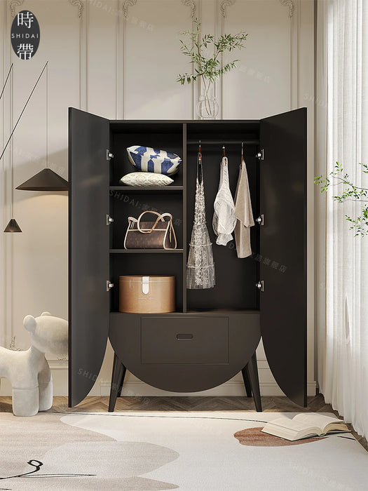 Modern Minimalist Solid Wood Bedroom and Household Wall Cloakroom Multifunctional Wardrobe Installation-Free Clothes Closet