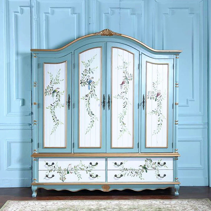 American style painted wardrobe, European style storage and storage, rural bedroom cabinet, large wardrobe