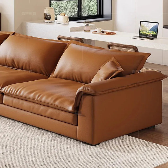 Italian Style Minimalist Living Room Sofa Leather Modern Floor Waterproof Sofa Armchair Luxury Canape Salon Prefabricated House