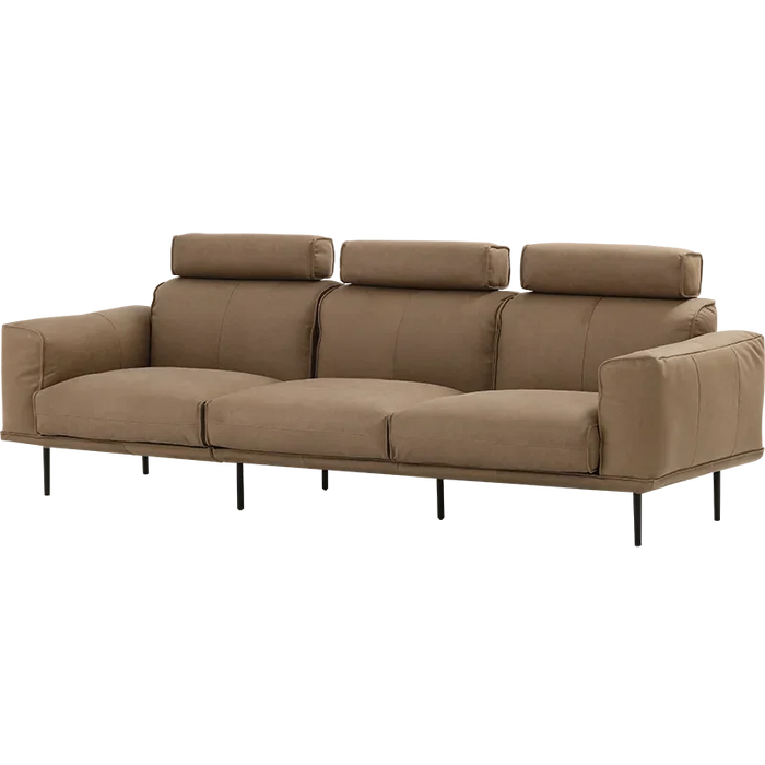 Nordic / Italian simple medieval / calx full leather high back headrest sofa 4-seat imported headlayer