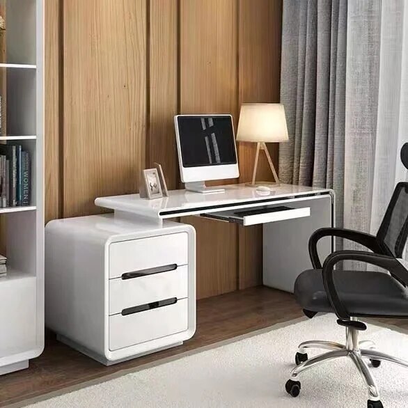 Computer Desk PC Corner Table with Bookcase Office desks 3 Drawers Study Desk for home writing table