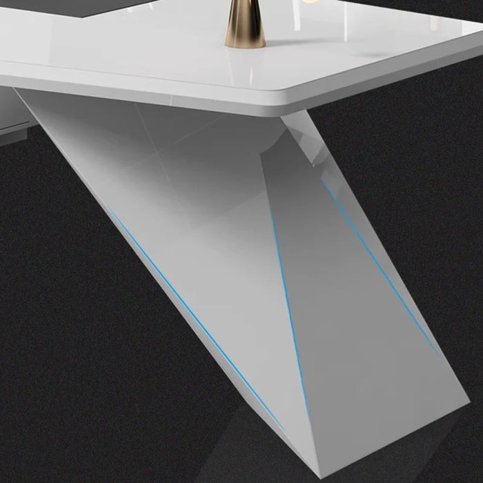 L Shaped Standing Office Desk European Mid Century Modern Legs Executive Computer Desks Long Shelf Mesa Escritorio Furniture