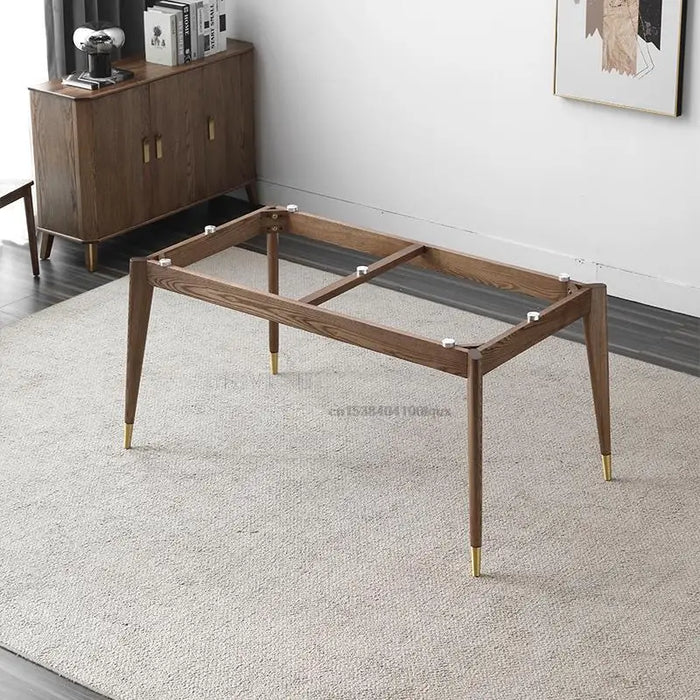 Nordic Natural Marble Solid Wood Dining Table Rectangular Modern Minimalist Household Custom Dining Table And Chair Combination