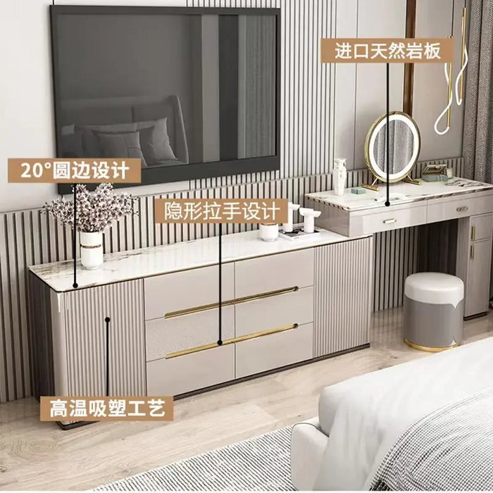 Nordic Makeup Dressing Table Nightstands Grey Standing Cabinets Dressing Table Luxury Table De Maquillage Salon Furniture