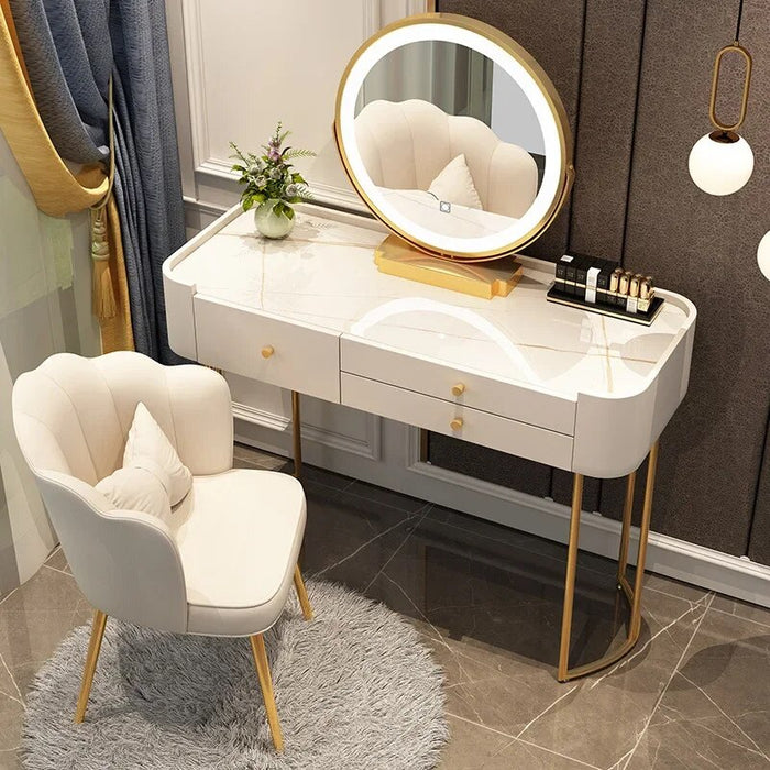 Dressing Table Light Luxury Rock Board Bedroom Dressing Table Modern Minimalist Makeup Cabinet Comoda Pra Quarto Furniture