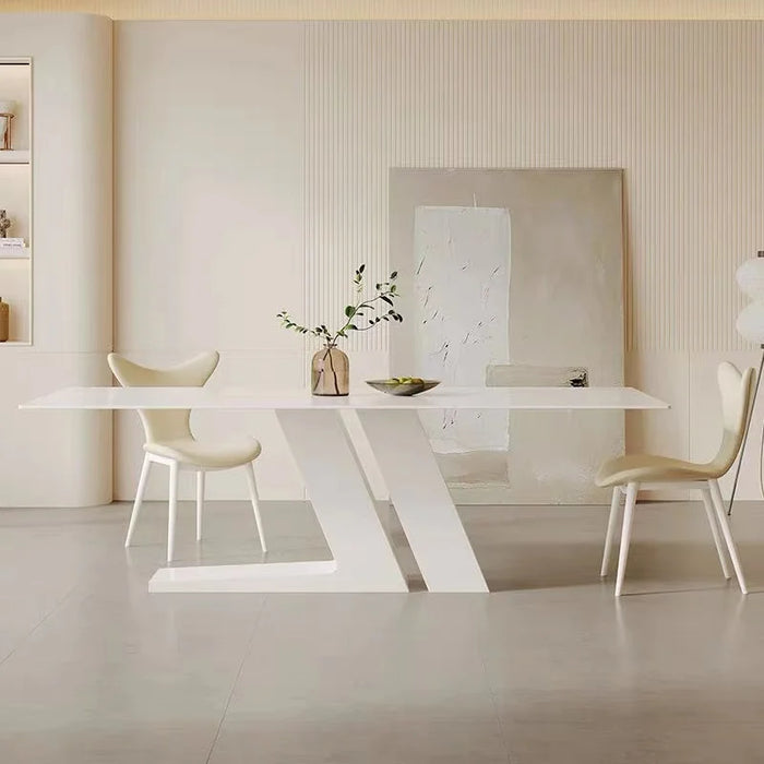 Unique Fashion Dining Table Luxury Designer Scratch Protector Center Dining Table White Office Mesas De Jantar Home Furnitures