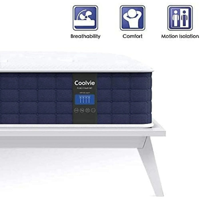 Queen Mattress, 10 In Hybrid Mattress, Individual Pocket Springs w/ Memory Foam, Cooler Sleep w/ Pressure Relief & Support