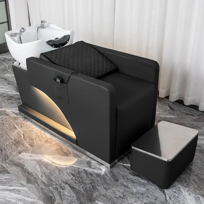 Shower Head Shampo Chair Luxury Luxury Adjust Hair Washing Station Chair Ergonomics Shampouineuse Salon Equipment MQ50XF