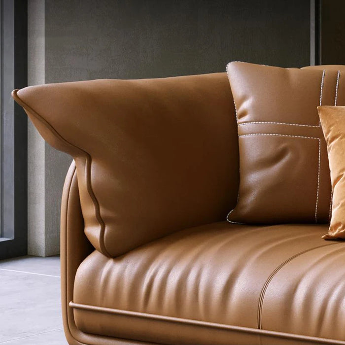 Modern Minimalist Living Room Leather Sofa Luxury 3 Seater Furniture Set Combination Designer Canape Salon Living Room Furniture