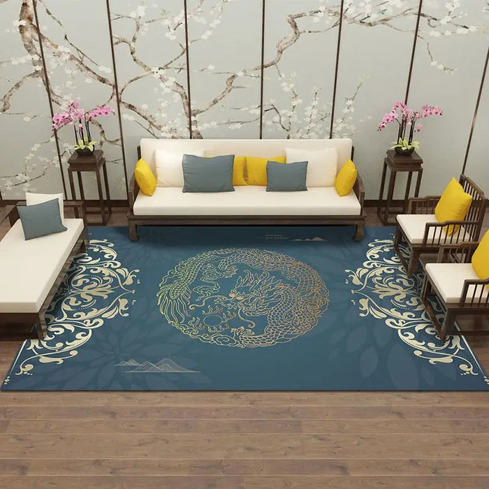 Beijing Style Carpets for Living Room Coffee Table Chinese Style Large Area Rugs for Bedroom Bedside  Study Non-slip Floor Mat