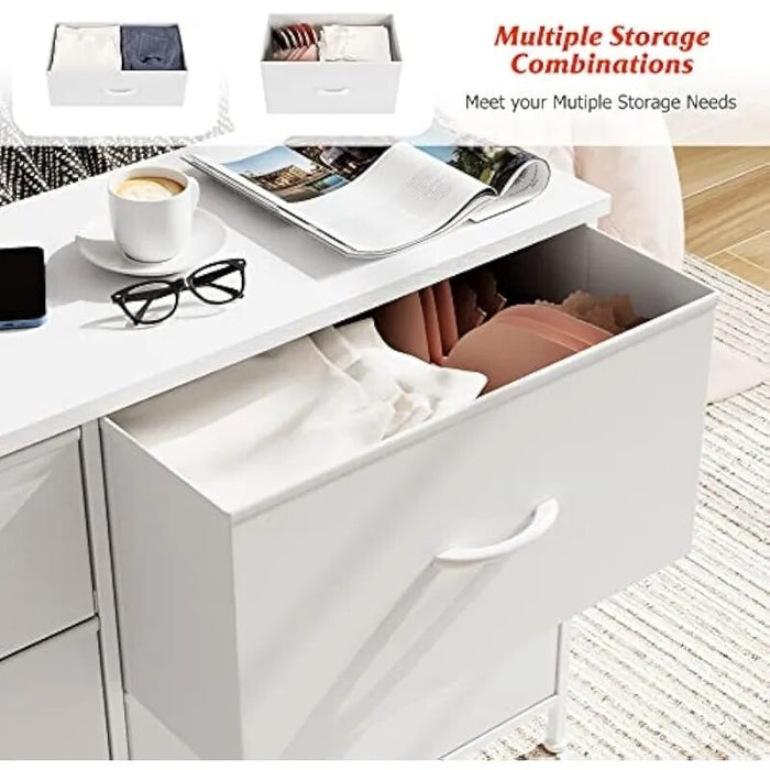 Nicehill White Dresser for Bedroom with 5 Drawers, Small Dresser for Kids' Bedroom, Nursery, Closet, Wide Chest of Drawers Baby