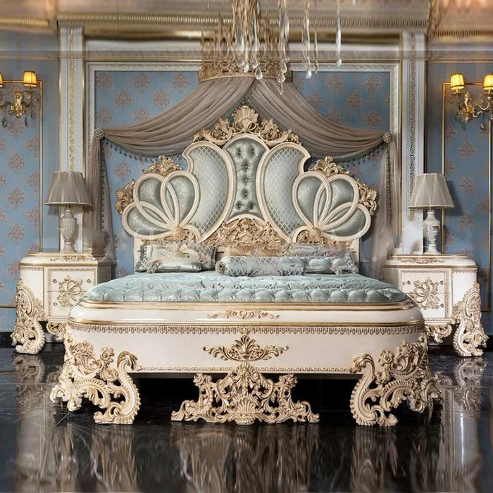 Green Heavy Bed Frames Queen Luxury Platform White Lounge Modern King Size Bed Double Wood Camas De Casal Bedroom Furniture
