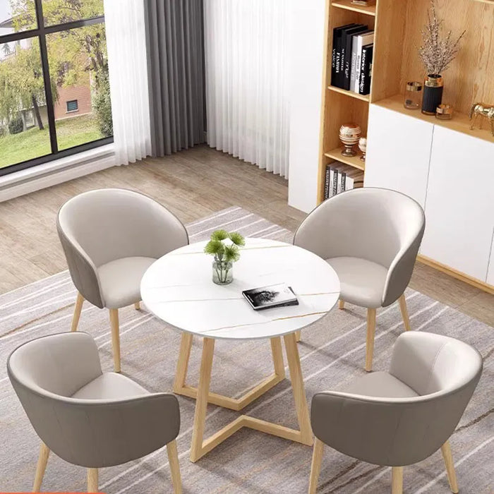 Extendable Round Dining Table Set Dinning Room Chairs Office Salon Lounge Dinnerware Coiffeuse De Chambre Hotel Furniture