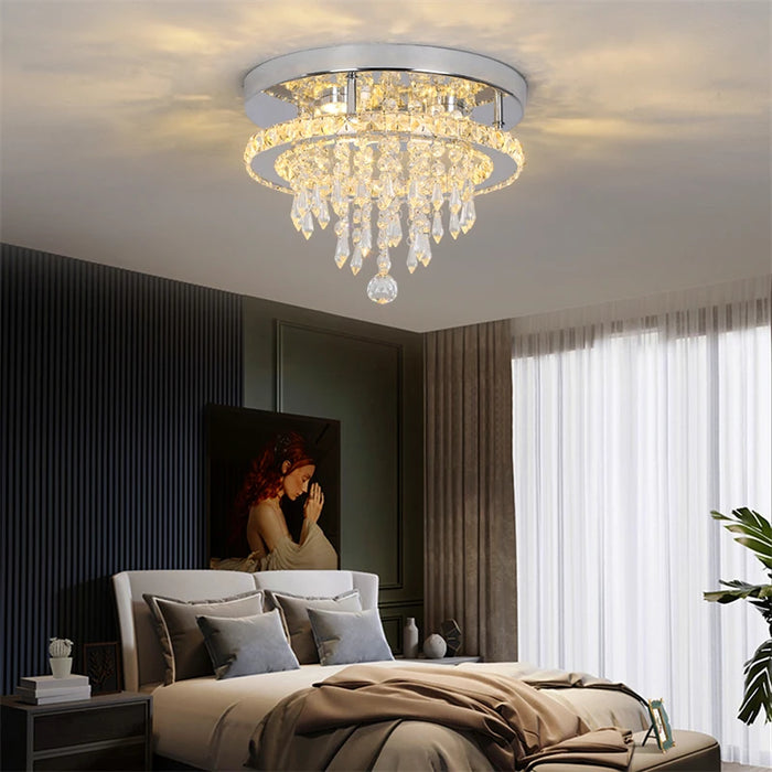 Crystal Led Ceiling Light Modern Nordic Round Surface Mounted Ceiling Lamps Indoor Lighting Aisle Room Bedroom Led Chandeliers