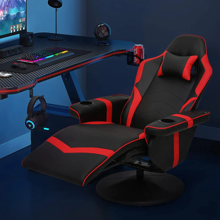 Customize Modern Red Office massage Chair Ergonomic High-Back PU Leather Audio Gaming Chair with Speakers and Cupholders