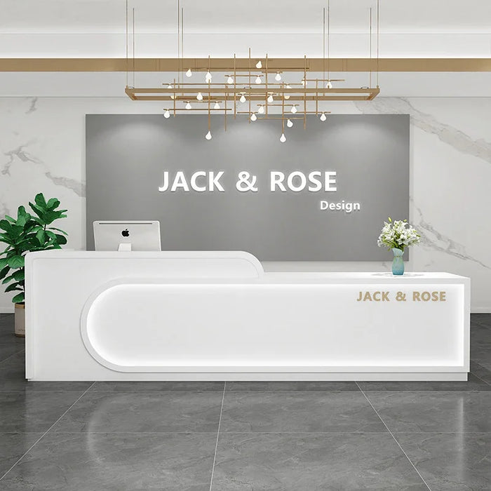 Hotel Conference Reception Desk White Podium Cashier Lectern Information Office Reception Desk Nail Mostrador Cajero Furniture