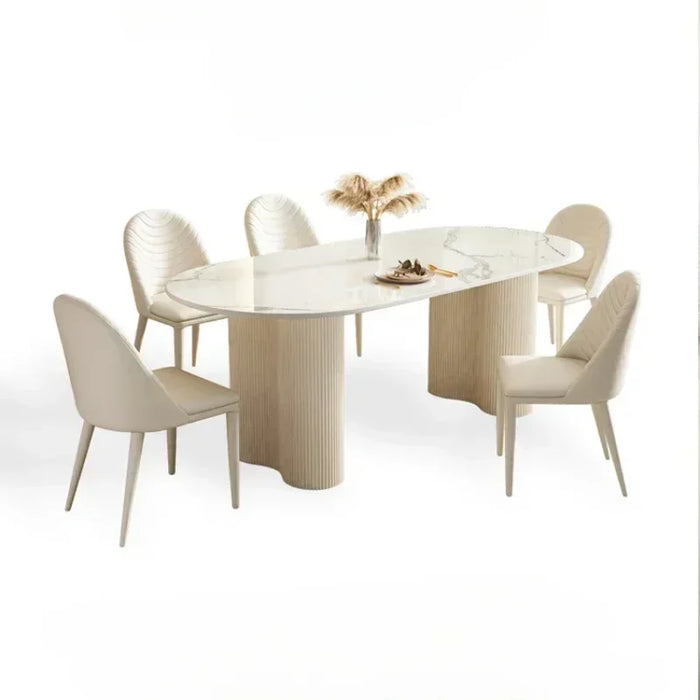 Oval Design Dining Tables Living Room Nordic Coffe Marble Modern Dining Tables Kitchen Luxury Mesa Comedor Home Furniture SR50DT
