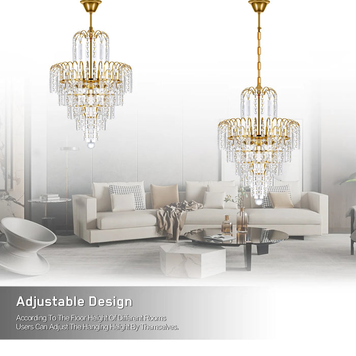 TRY-YEAN Modern Crystal Glass Chandelier Lighting Decora 220V Chandeliers Hanging Lights Fixture Wedding Decoration Pendant Lamp