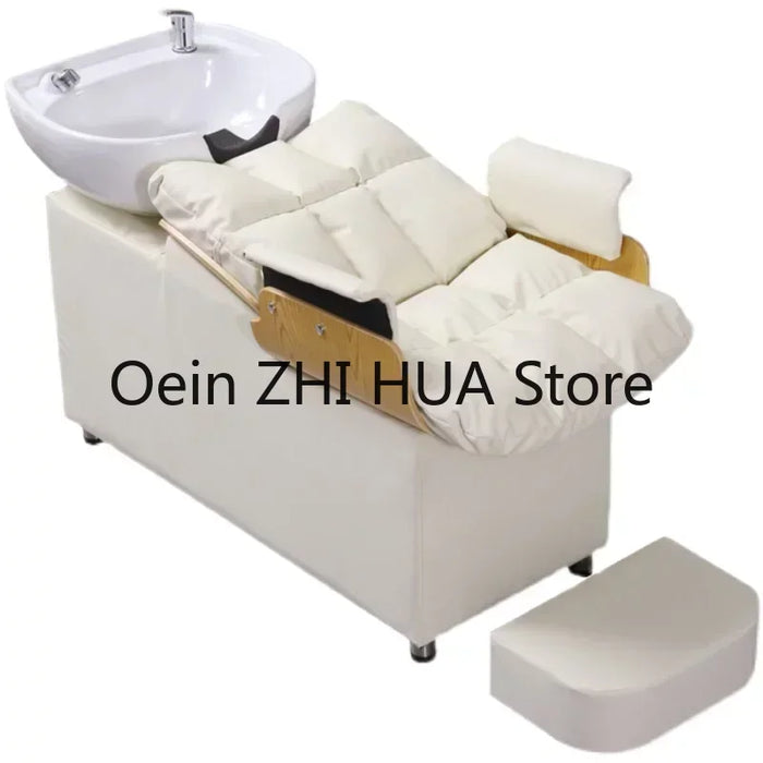 Barber Shop Hair Salon Shampoo Chairs Bed Head Spa Massage Lounge Shampoo Chairs Beauty Hairdressing Sillas Furniture QF50SC