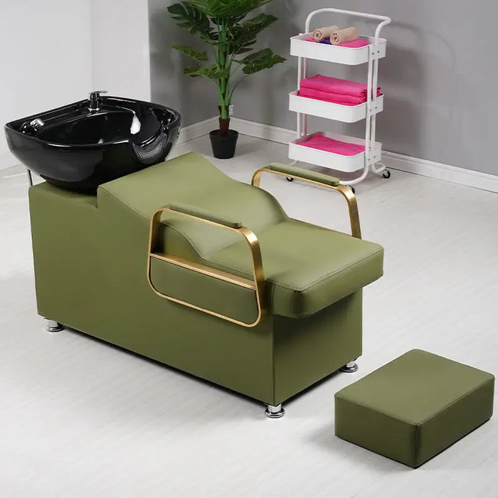 Hot Sale Color Custom Hair Salon Comfortable Lying Massage Furniture Washing Bed Shampoo Chair With Bowl