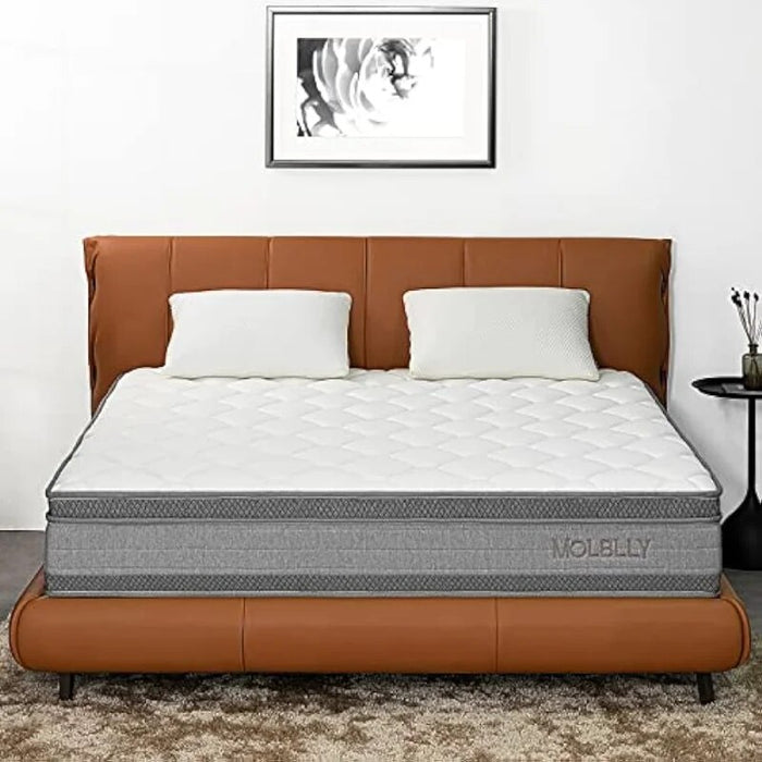 Queen Mattress, MOLBLLY 12 Inch Cooling-Gel Memory Foam and Individually Pocket Innerspring Hybrid Queen Bed Mattress in a Box,
