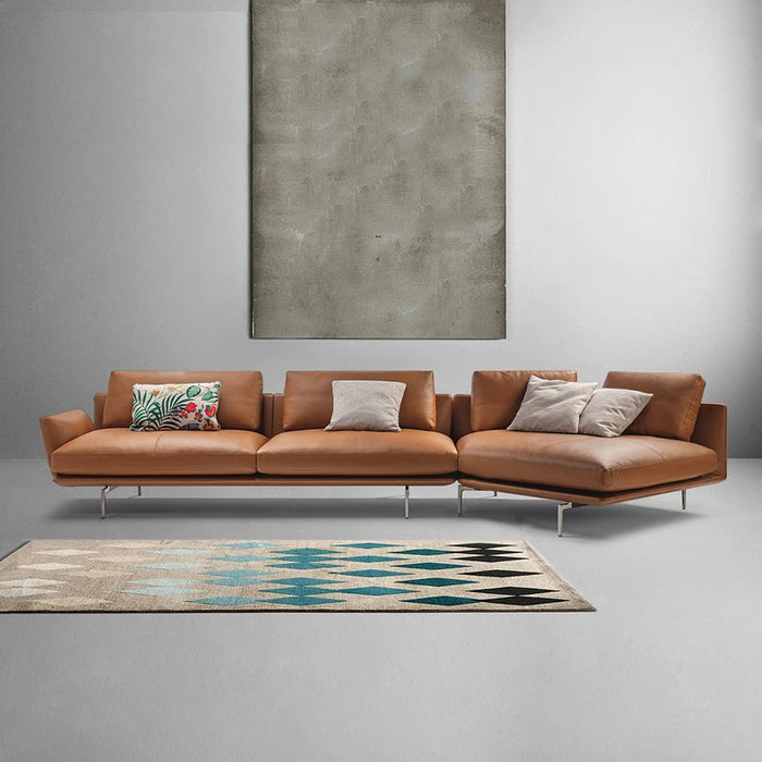Customizable Modern Living Room Sofa Orange Leather Nordic Sofa For Home and Office Sofa