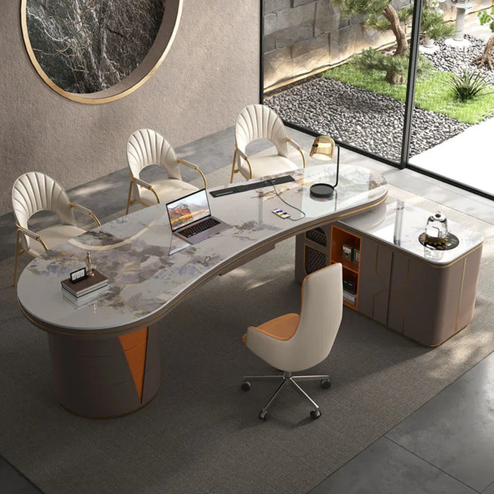 Coffee Office Desk Console Floating Monitor Reception Writing Desk Accessories Storage Tabla Para Escritorio Modern Furniture