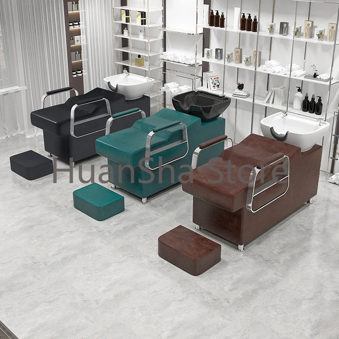 Luxury Beauty Salon Chair Head Spa Professional Washing Machine Shampoo Bed Stylist Barber Lavacabezas Salon Equipment LJ50SC