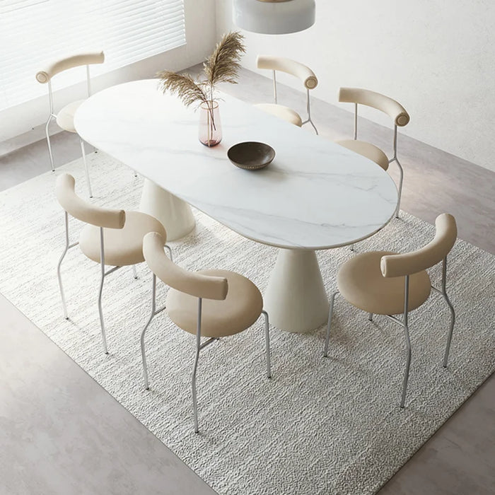 modern white dining table set with chair simple design  dining table set for 6 japanese kitchen mesa comedor home furniture
