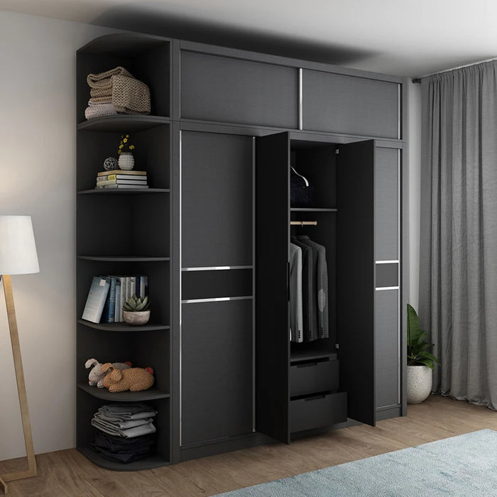 Nordic sliding door wardrobe modern simple and economical assembly household bedroom overall large wardrobe