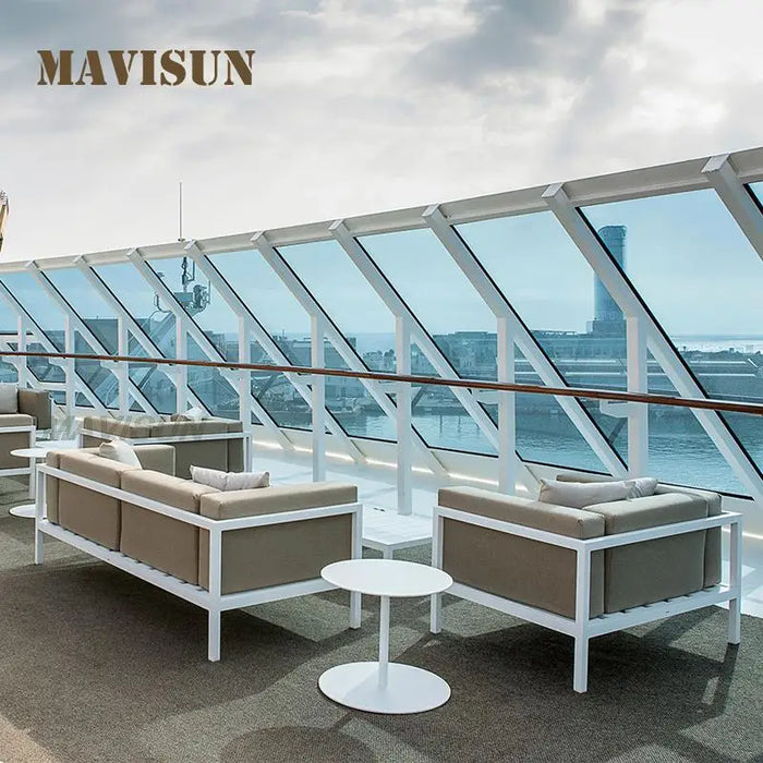 Simple Leisure Rattan Sofa Chair Combination For Courtyard Garden Balcony Nordic Villa Aluminum Alloy Frame Waterproof Cloth