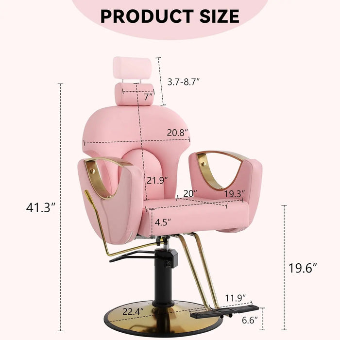 Salon Chair for Hair Stylist Barber Chair Hair Chair Styling Chair, Extra Thick Seat and Durable Steel Construction, Shampoo Sal