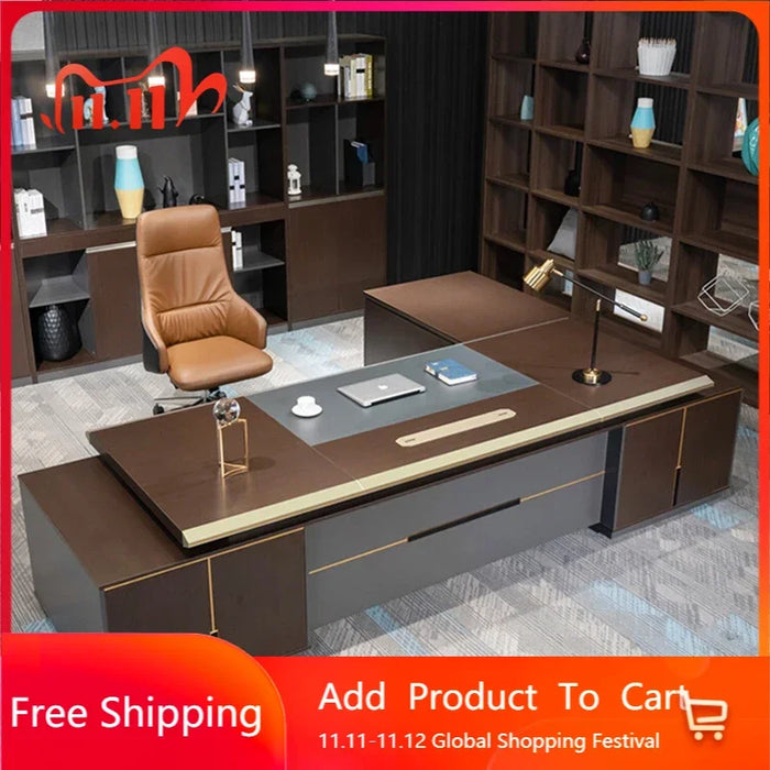 Writing Standing Desk Conference Drawers Modern Computer Office Desk L Shaped Storage Escritorios De Oficina Office Furniture