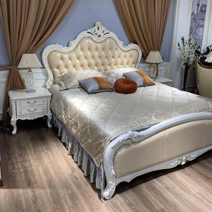 High End Villa Double Bed Waterproof Luxury Shelves Headboard King Size Bed Frame Platform Sleeping Cama De Casal Furniture