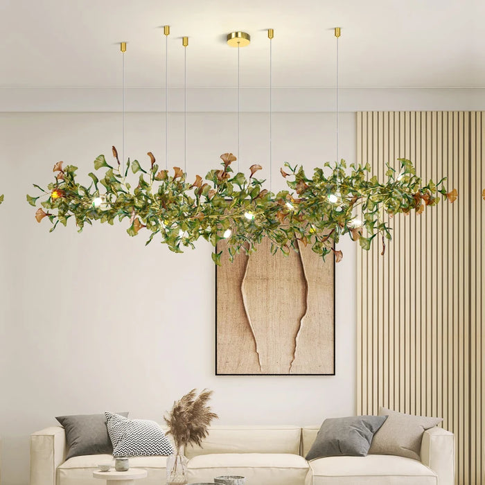 Modern Gingko Chandelier Custom Lights Luxury Glass Chandelier Suitable For Dining Room Living Room Villa Home Decor Gloss
