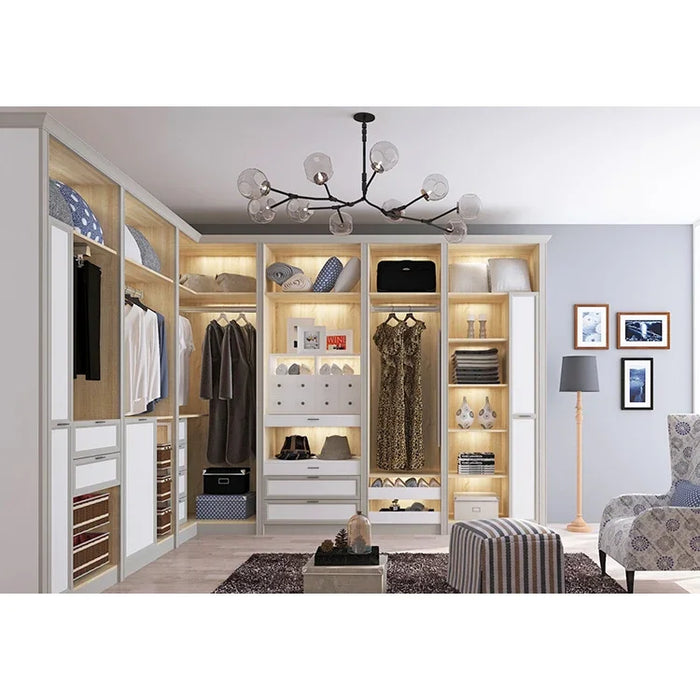 Modern solid wood unique design bedroom cabinet wardrobe