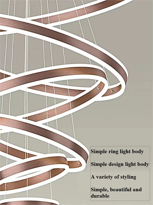 6 Rings 7circles LED Pendant Lamp Circle Ceiling Hanging Chandelier Living /Dining Room /Staircase Lights Home Lighting Fixture